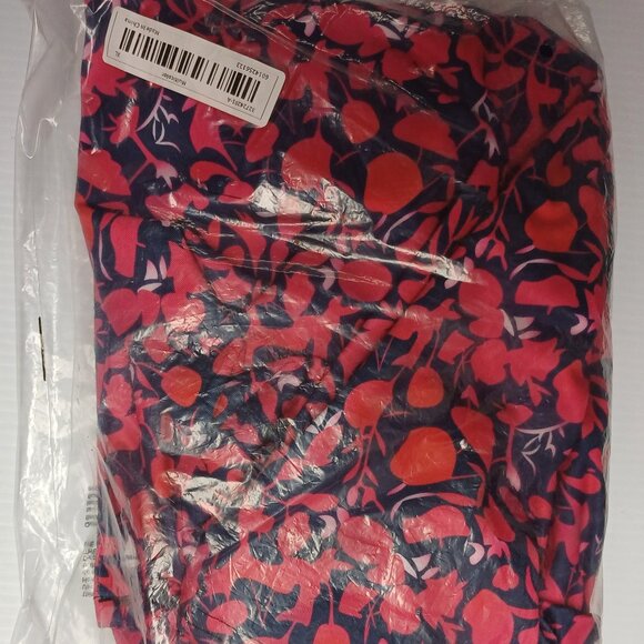 NWT Flirty & Floral V-Neck Spring Summer Dress Puffy Sleeve Midi Red Navy L-XL12 - Picture 6 of 9
